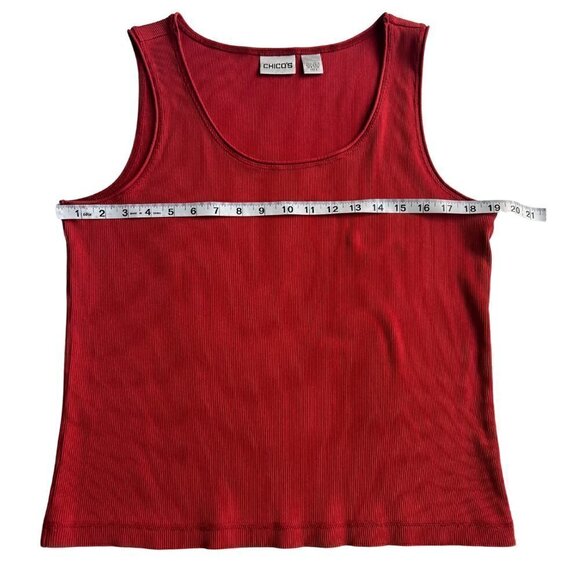 Chico's Ribbed Tank, Rust, Size 3 - Picture 2 of 5